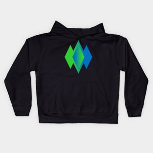 Green-Blue Diamonds Kids Hoodie